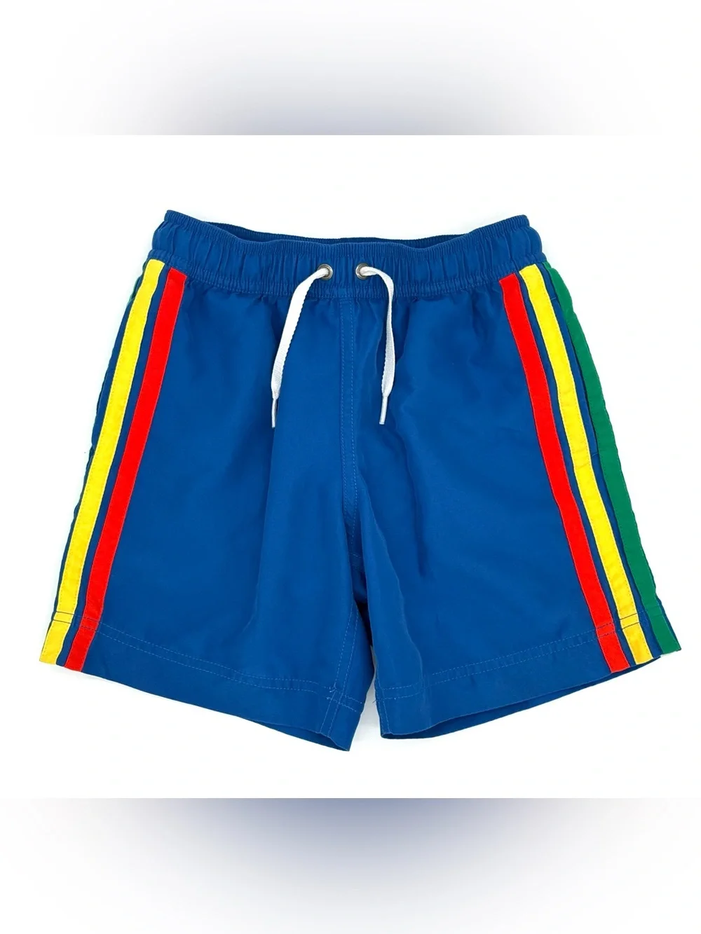 EUC Hanna Andersson Little Boys Rainbow Stripes Swim Trunks / Shorts in Blue 6-7